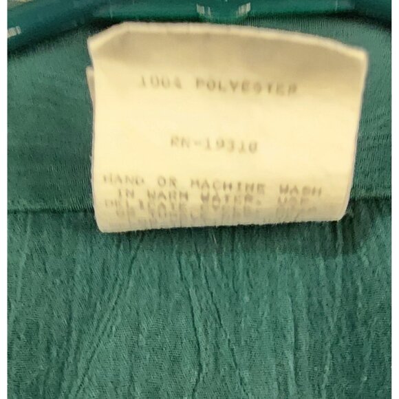 GW Jacket Womens Medium Petite Green Floral Button Up Vintage Bomber Made In USA - Picture 12 of 12